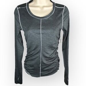 FP Movement x Hatch Ruched Maternity Layer Top XS Gray Thumbholes NWT